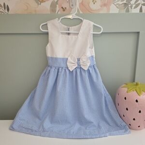 Sweet Dreams Blue and White Gingham Dress Size 3t Smocked Spring Summer Easter